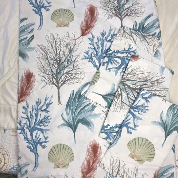 Pottery Barn Other - Pottery Barn Del Mar Cotton Duvet King/Cal King with 3 Euro Shams Coastal Beach
